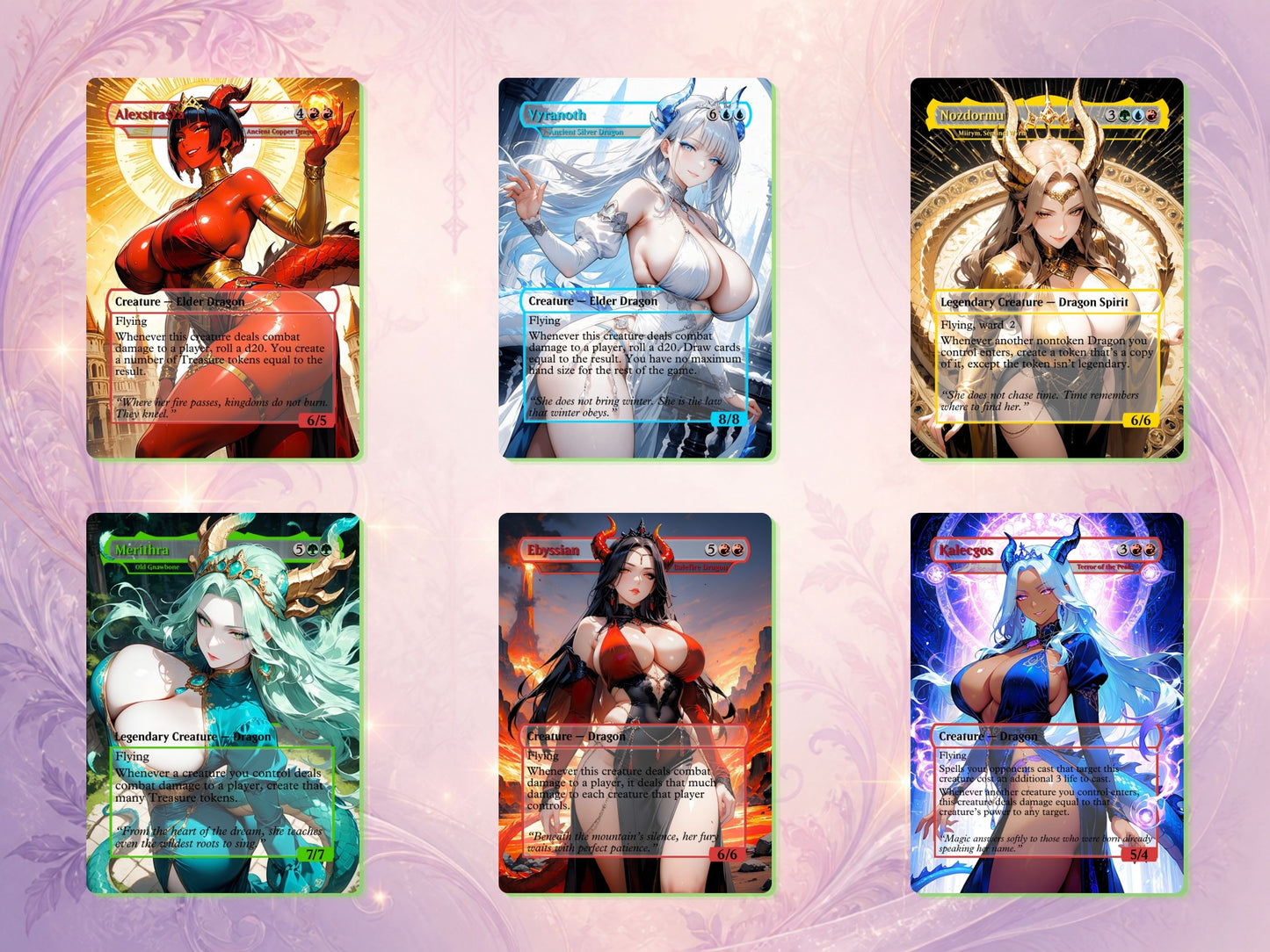 Dragon Waifus Altered Art MTG Card Collection (SFW)