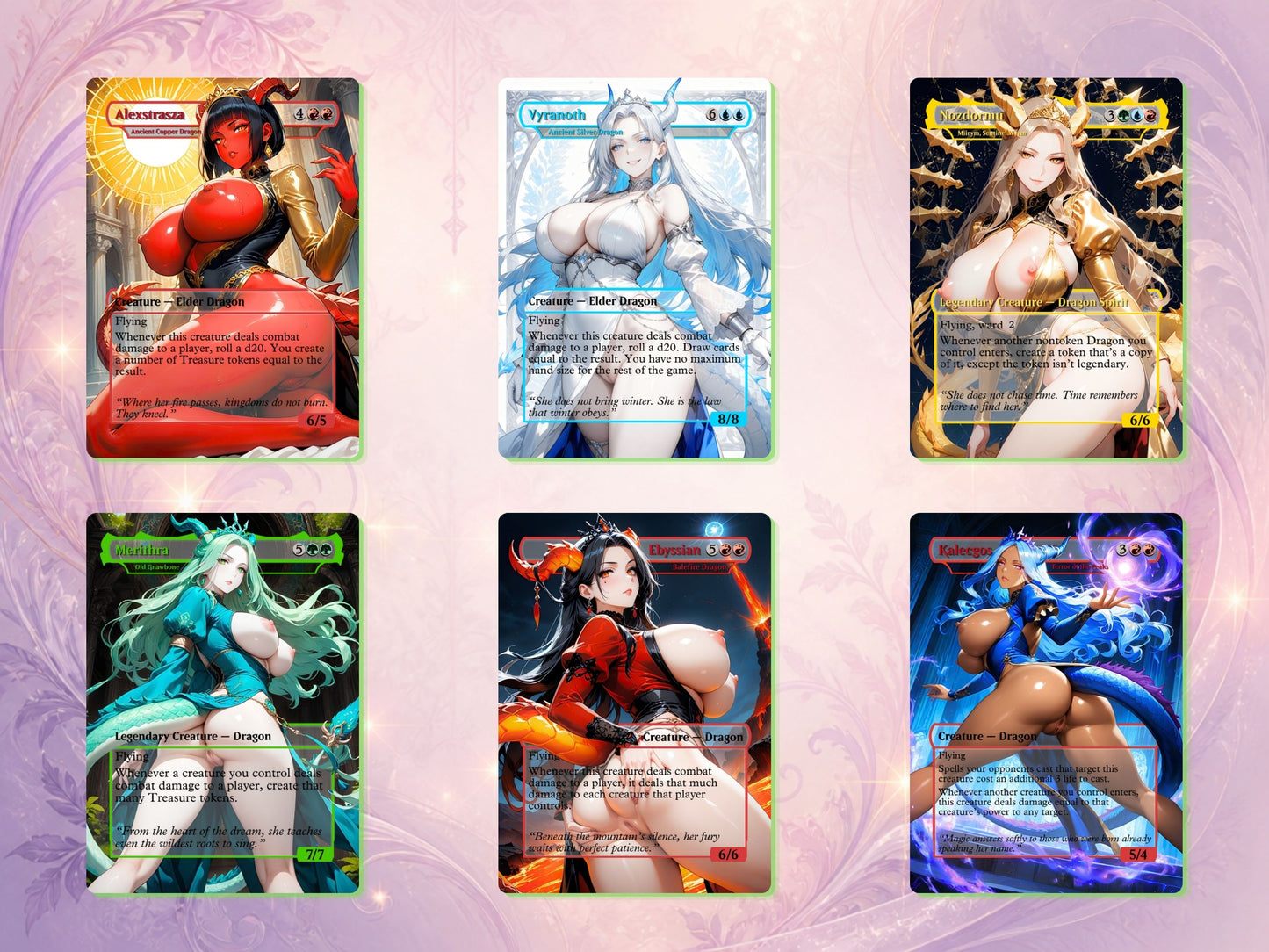 Dragon Waifus Altered Art MTG Card Collection (NSFW)