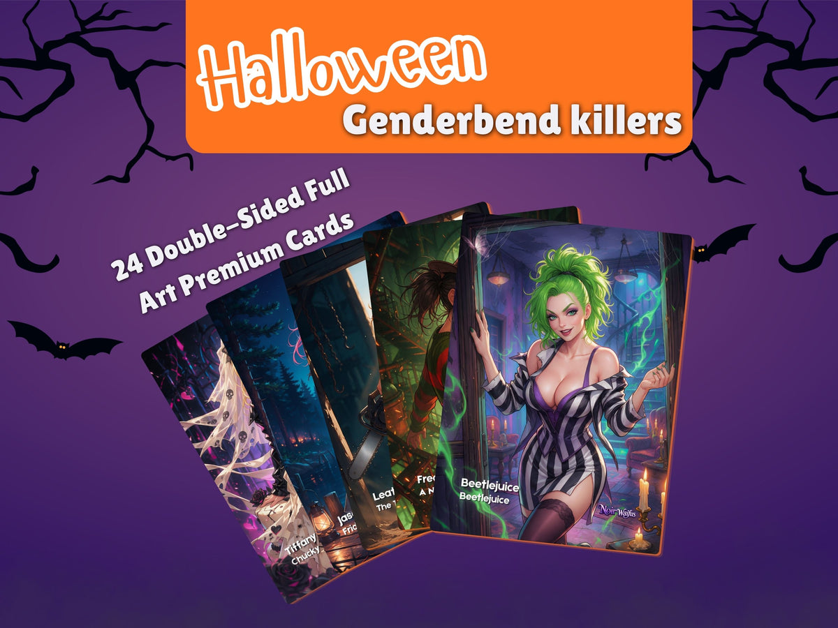 Genderbend Killers cover showing a set of 24 double-sided full-art horror cards.
