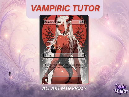 Vampiric Tutor SFW MTG proxy with demon waifu artwork and card text