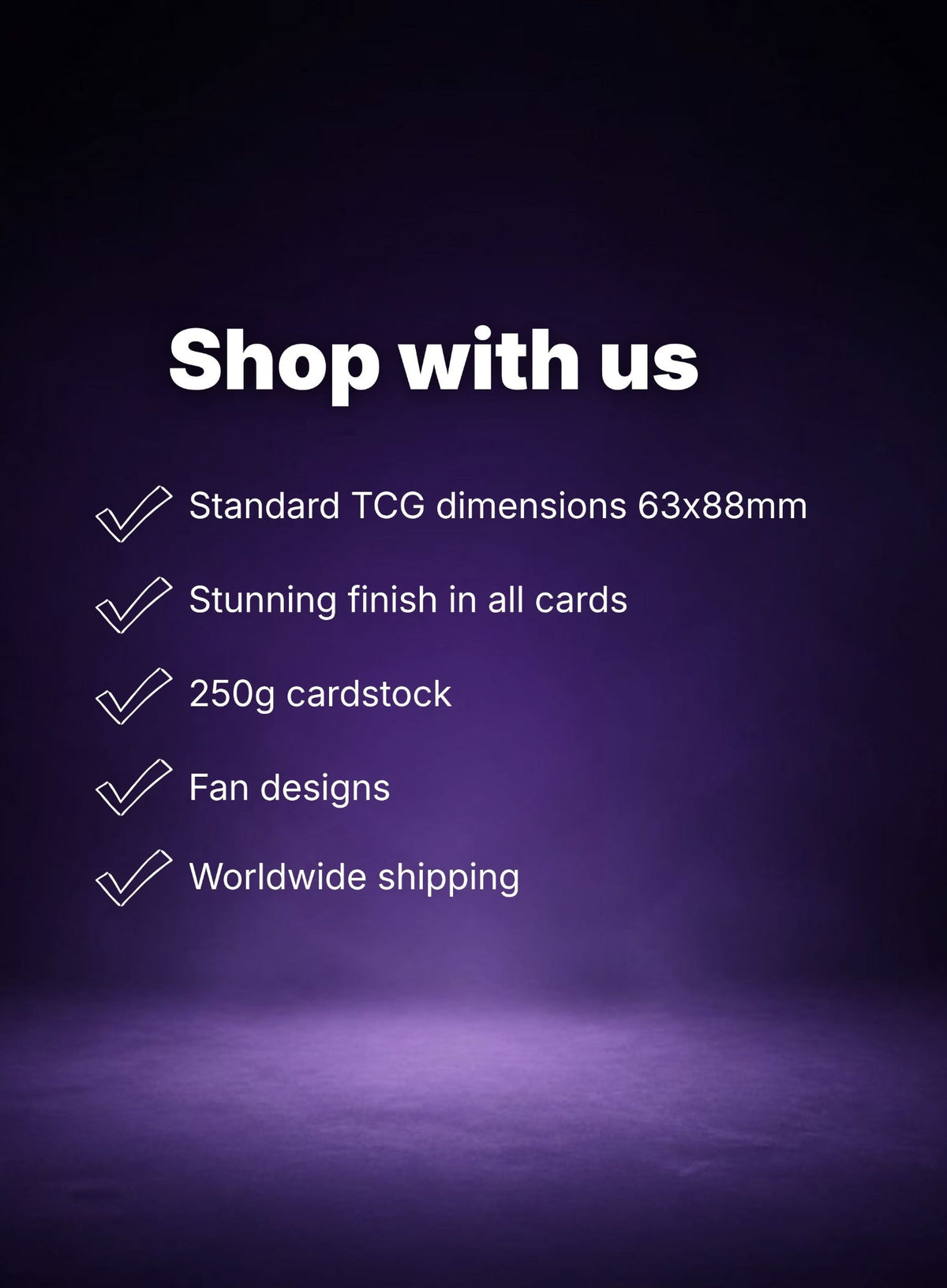 NoirWaifus card format and shop information