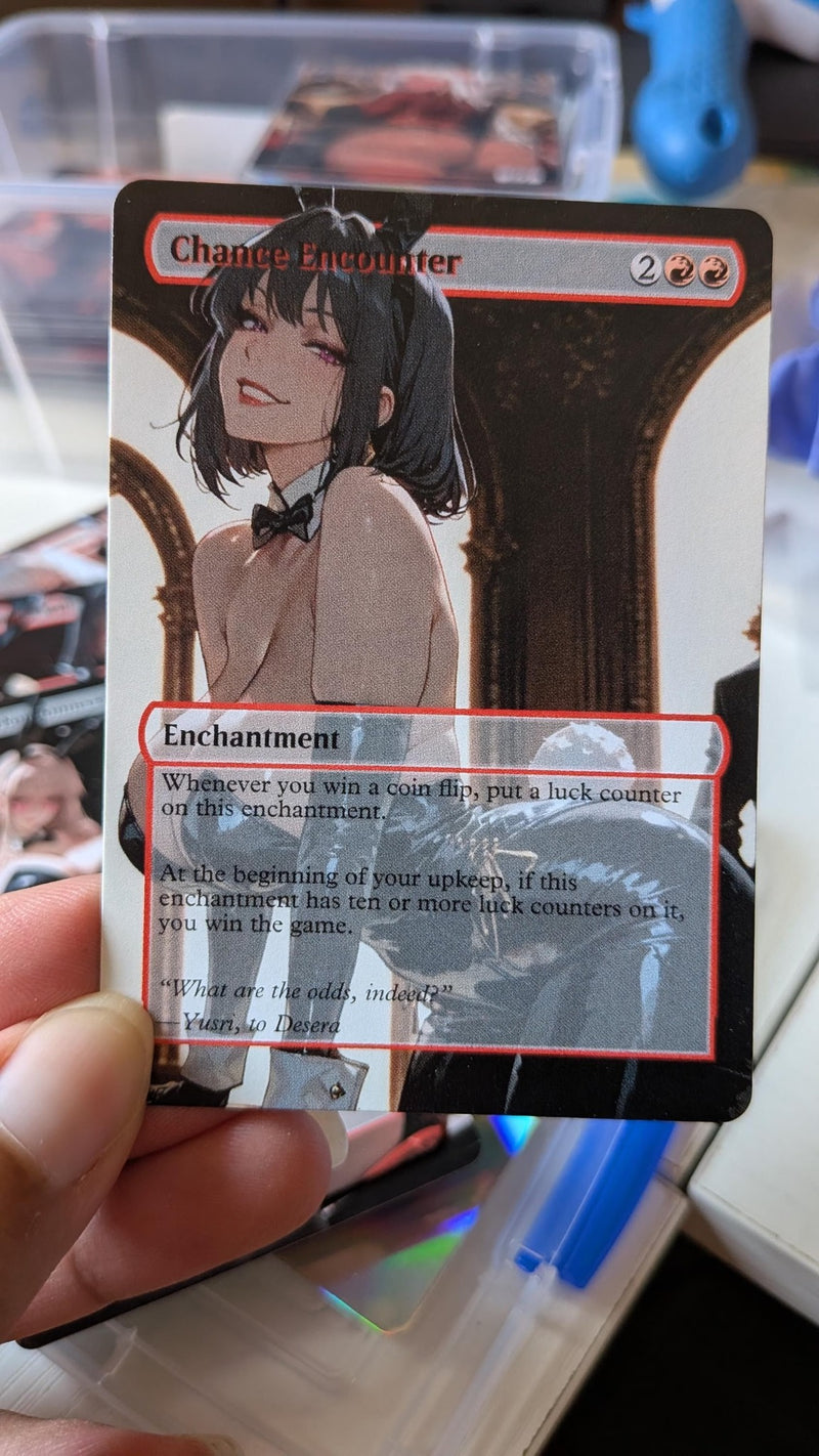 Real photo of the Chance Encounter SFW physical proxy card