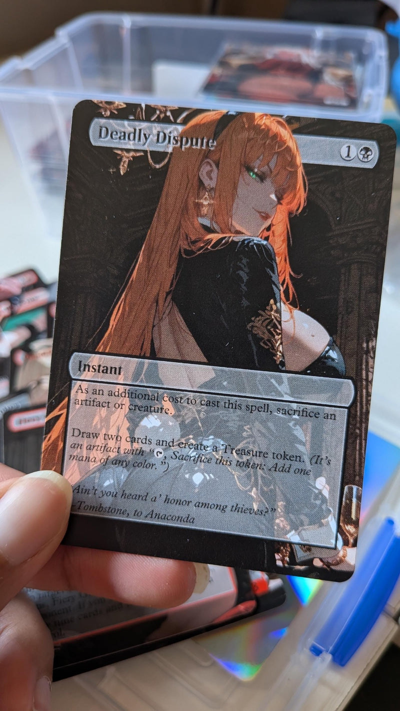 Real photo of the Deadly Dispute SFW physical proxy card