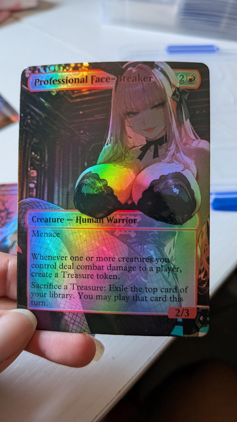 Real photo of the Professional Face-Breaker SFW physical proxy card
