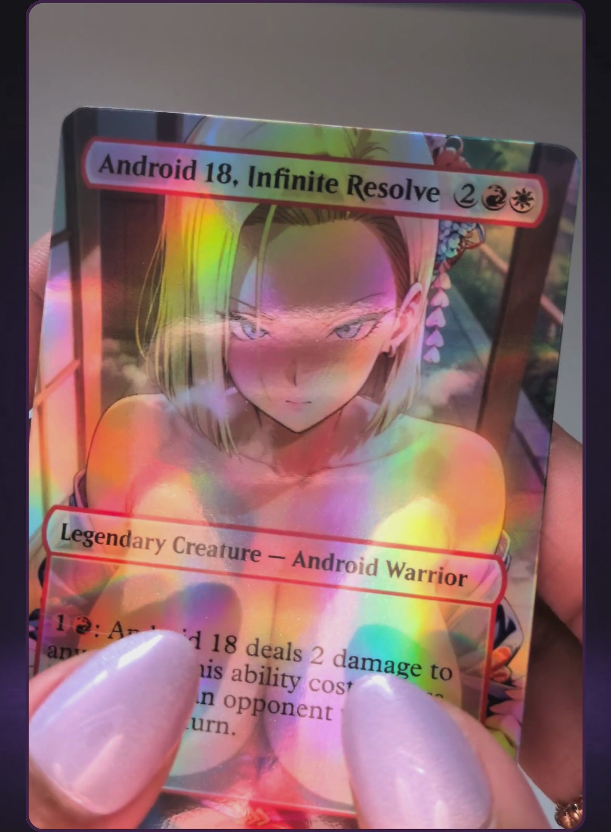 Real foil Android 18, Infinite Resolve card video