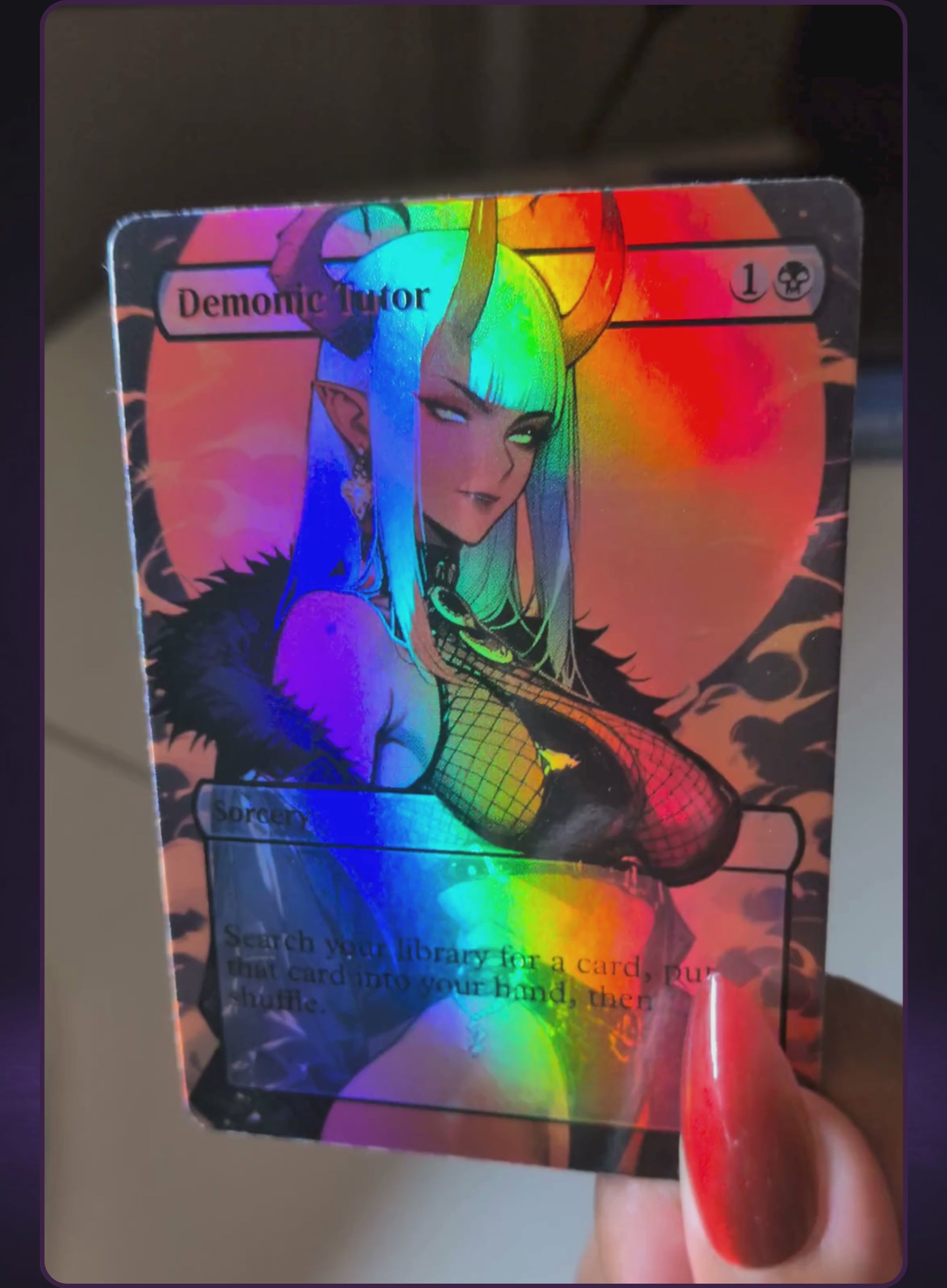 Real NoirWaifus card finish demonstration