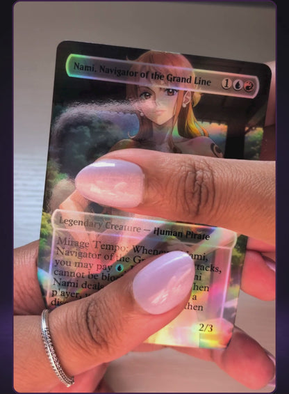 Real foil Nami, Navigator of the Grand Line card video